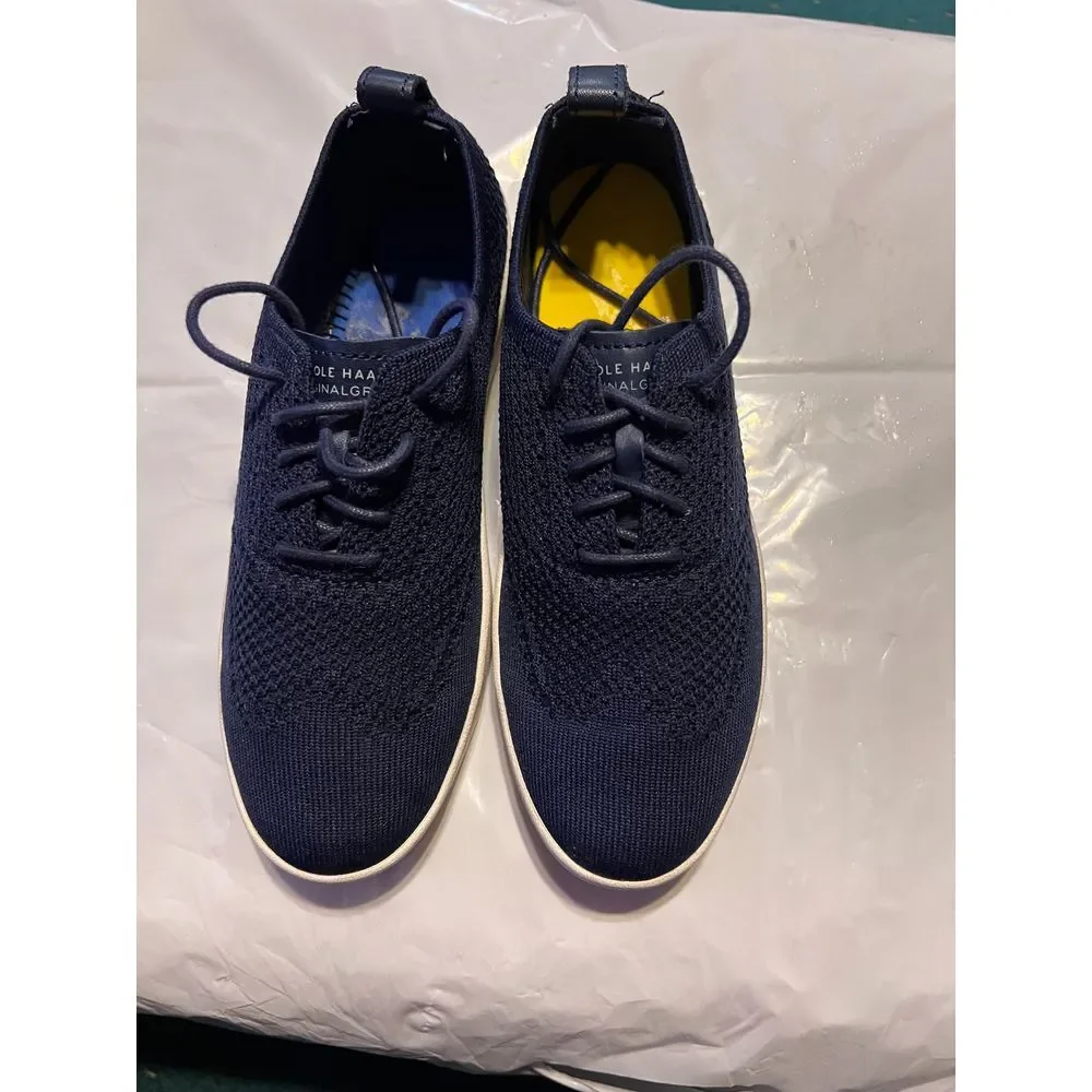 COLE HAAN StitchLite Oxford Navy Blue Knit Sneakers Sole Breathable Comfort-SZ 6